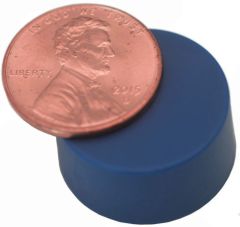 3/4" x 3/8" Disc - Plastic Coated - Blue - Neodymium Magnet