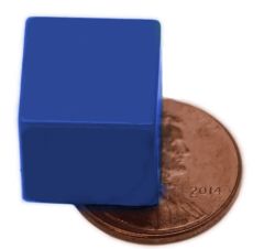 1/2" x 1/2" x 1/2" Cubes - Plastic Coated - Blue - Neodymium Magnet