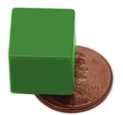 1/2" x 1/2" x 1/2" Cubes - Plastic Coated - Green - Neodymium Magnet