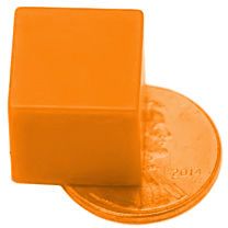 1/2" x 1/2" x 1/2" Cubes - Plastic Coated - Orange - Neodymium Magnet