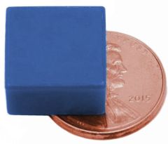 1/2" x 1/2" x 1/4" Blocks - Plastic Coated - Blue - Neodymium Magnet