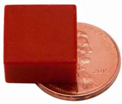 1/2" x 1/2" x 1/4" Blocks - Plastic Coated - Red - Neodymium Magnet