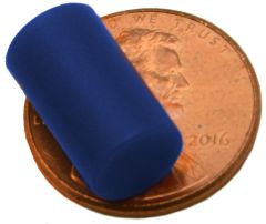 1/4" x 1/2" Cylinders - Plastic Coated - Blue - Neodymium Magnet