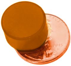 1/2" x 1/4" Disc - Plastic Coated - Orange - Neodymium Magnet