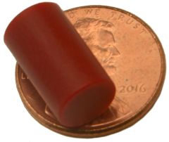 1/4" x 1/2" Cylinders - Plastic Coated - Red - Neodymium Magnet