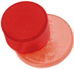 1/2" x 1/4" Disc - Plastic Coated - Red - Neodymium Magnet