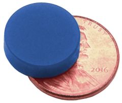 1/2" x 1/8" Disc - Plastic Coated - Blue - Neodymium Magnet