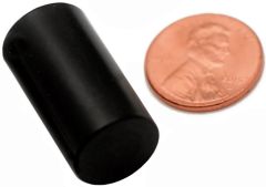 1/2" x 1" Cylinders - Plastic Coated - Black - Neodymium Magnet